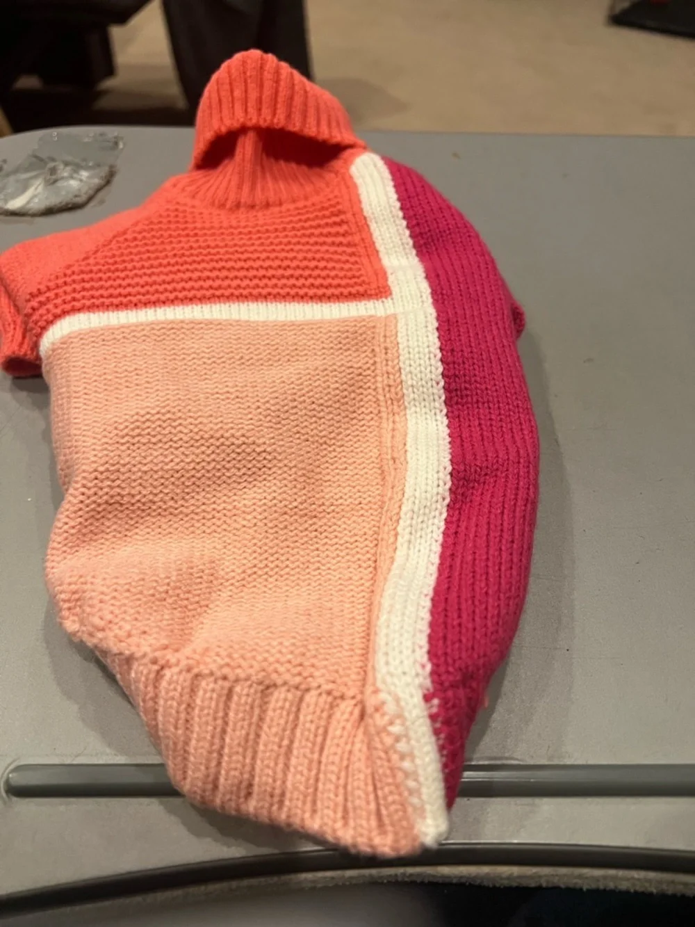 Pet Colorblock Turtleneck Sweater – Pink, Peach & Coral (Size S) | NWOT